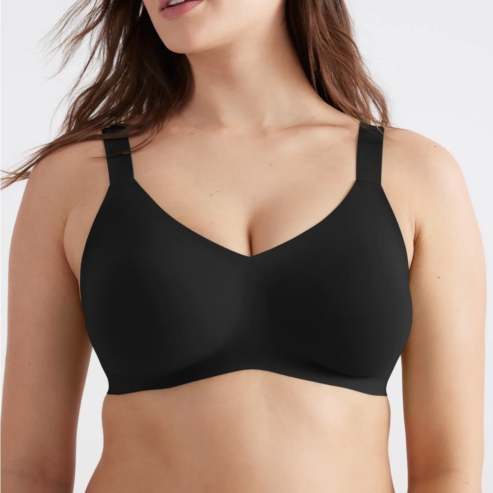 Knix Black Wide Strap Padded V-Neck Bra Size 8+, NWT